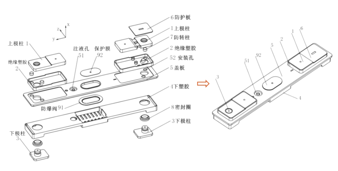 久久夜色精品国产亚洲AV電池蓋板上防爆閥組合圖